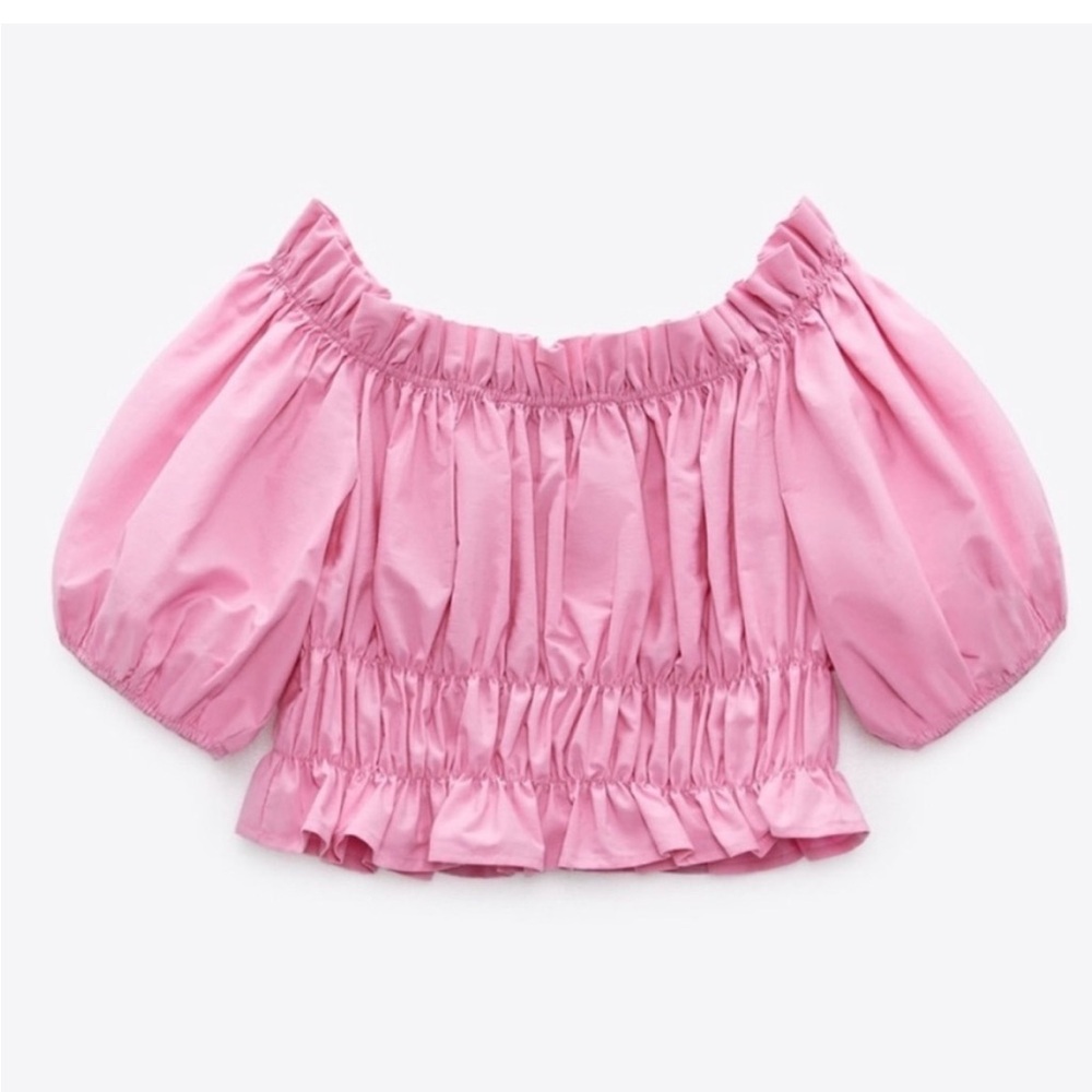 Zara Poplin Crop Top